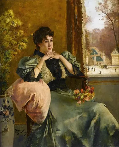 Femme Pensive Pres Dune Fenetre