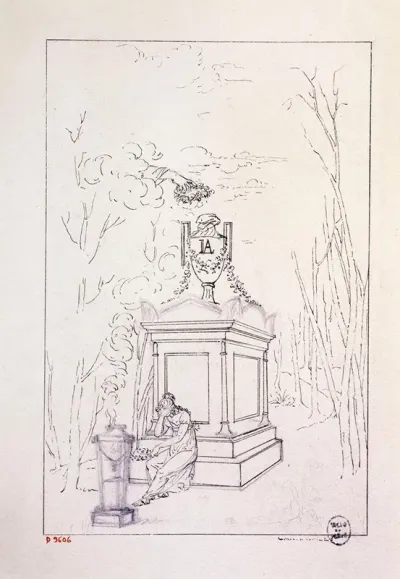 Femme Pleurant Aupres Dune Stele Funeraire