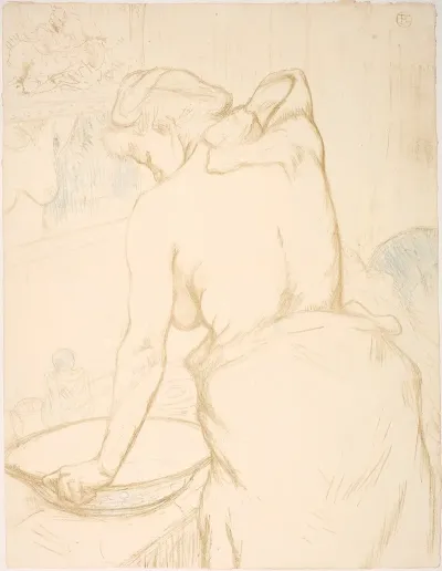 Femme Qui Se Lave La Toilette