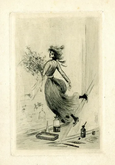 Femme Tenant Un Bouquet