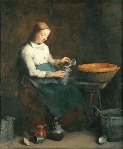 Femme Versant Du Lait