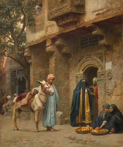 Femmes Arabes Devant Une Porte
