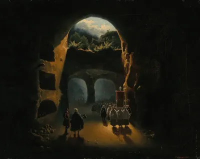 Ferdinand Ii Of Sicily In The Catacombs Of San Gennaro