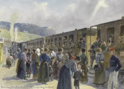 Feriencolonie Action Wiener Kinder Aufs Land Einwagonierung A Fr Jos Bahnhof