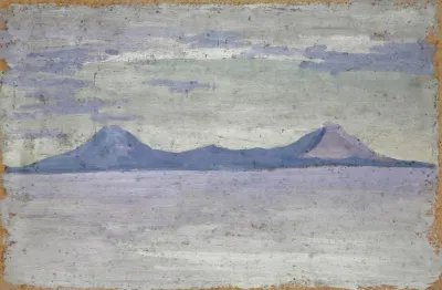 Ferne Berge Im Meer