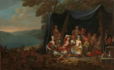 Fete Champetre With Turkish Courtiers Under A Tent