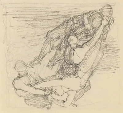Figure Being Transported Through The Air
