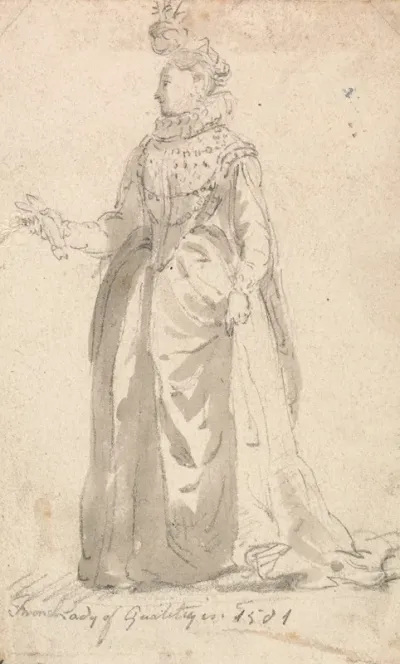 Figure Costume Study French Lady Of Quality In 1501