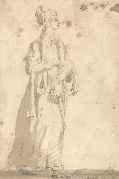 Figure Costume Study Persian Lady In 1568