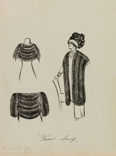 Figure De Femme De Trois Quarts Portant Une Echarpe Sur Une Robe Longue Et Un Grand Chapeau