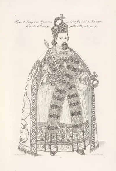 Figure De Lempereur Sigismond En Habit Imperial Du St Empire Tiree De Louvrage Publie A Nuremberg 1790