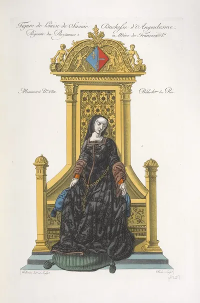 Figure De Louise De Savoie Duchesse Dangoulesme Regente Du Royaume Et Mere De Francois Ier