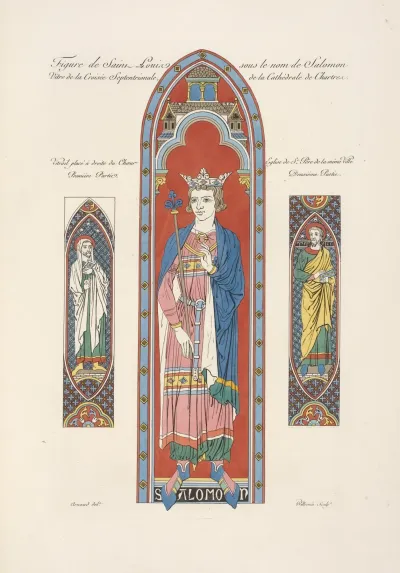 Figure De Saint Louis Sous Le Nom De Salomon Vitre De La Croisee Septentrionale De La Cathedrale De Chartres