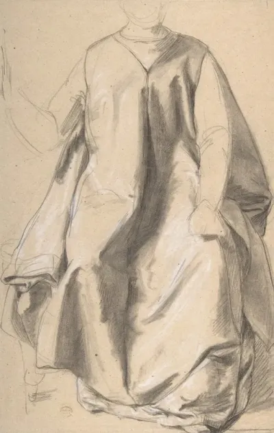 Figure In A Long Robe Seated