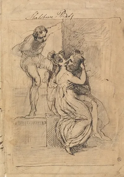 Figure Leaning Over Stairs