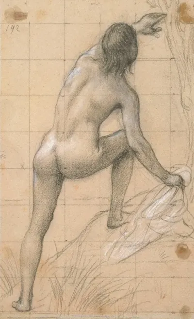 Figure Nue De Dos Bras Gauche Tendu Vers Le Haut