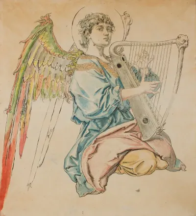 Figure Of An Angel Playing The Lute