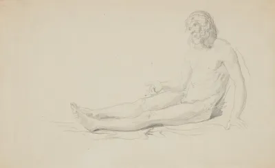 Figure Of Sitting Man Sketch For The Painting Titled Casimir The Great And The Jews