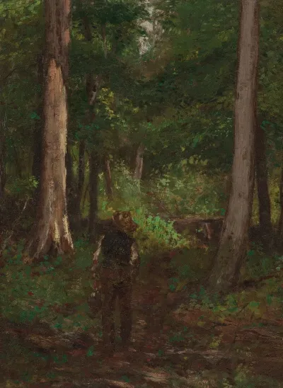Figure On A Forest Pathway
