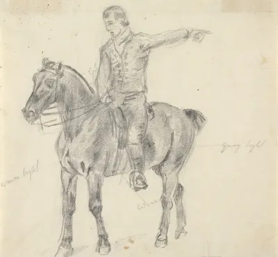 Figure On Horseback Facing Left