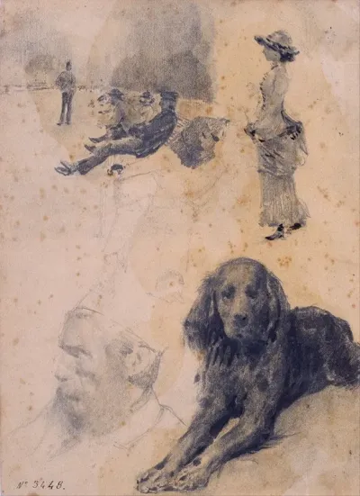 Figure Studies And Study Of Dog