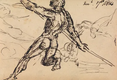 Figure Studies Of A Nude Male With Spear 2