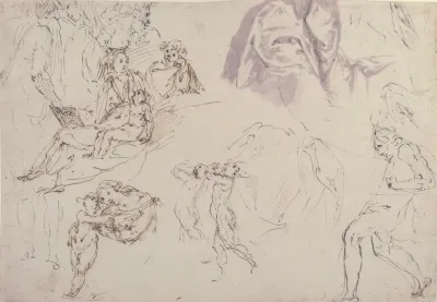Figure Studies The Holy Family A Running Or Dancing Child Drapery Studies