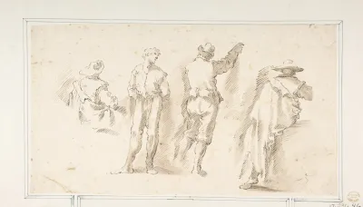 Figure Studies Two Standing And Two Seated Men