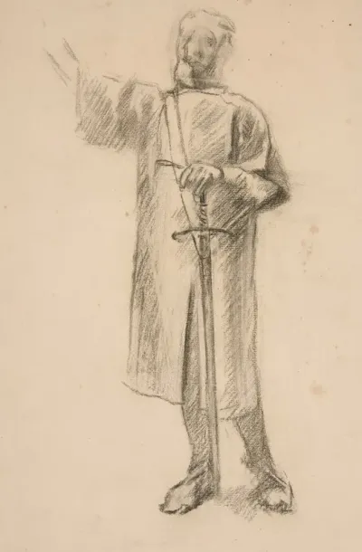 Figure Study For Crusaders Sighting Jerusalem