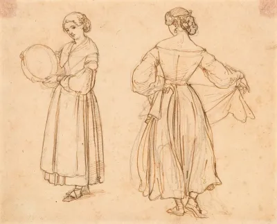Figure Study For Dancing Roman Woman