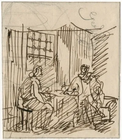 Figuren Aan Tafel Oldenbarnevelt In Gevangenschap