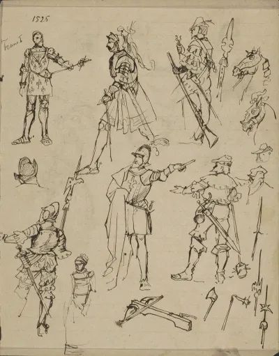 Figuren In Kostuums Uit 1525 Waaronder Koning Frans I Van Frankrijk