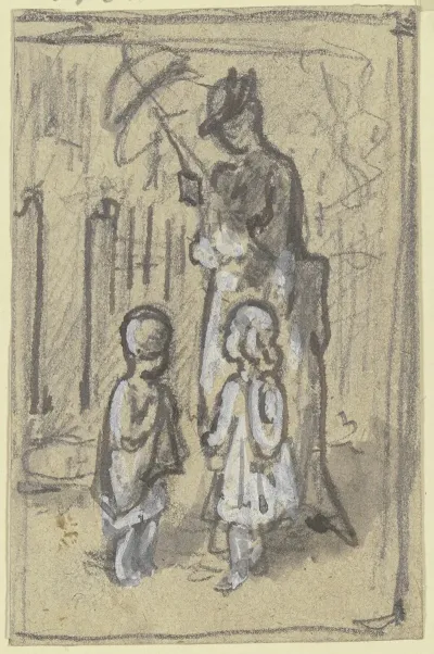 Figurenskizze Dame Und Zwei Kinder