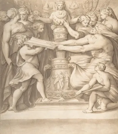 Figures Adoring A Statue Of The Magna Mater