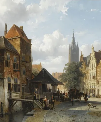 Figures At The Fish Market In Delft