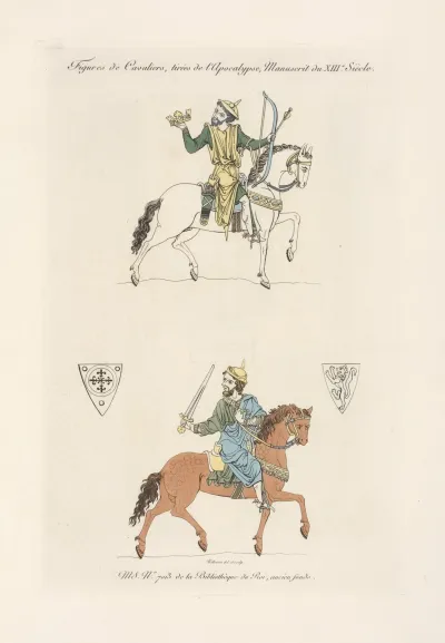 Figures De Cavaliers Tirees De Lapocalypse Manuscrit Du Xiiie Siecle