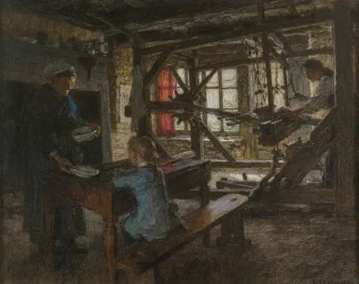 Figures In A Cottage Interior