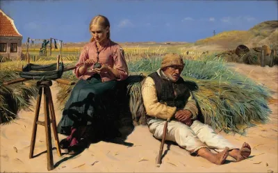 Figures In A Landscape Blind Kristian And Tine Among The Dunes