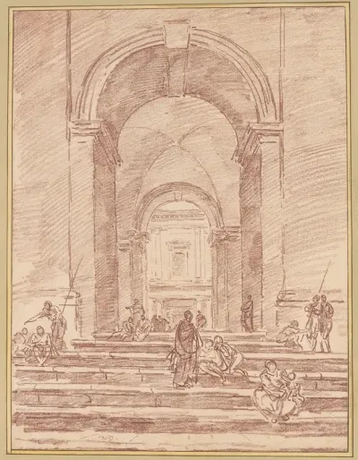Figures In A Roman Arcade