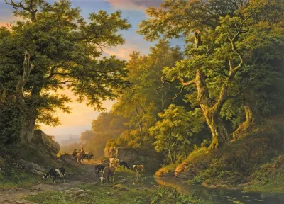 Figures In A Wooded Landscape