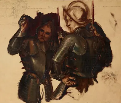 Figures Of Armoured Guards Study To The Painting Catherine Jagiellon In Gripsholm Prison