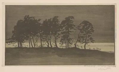 Figures Of Pine Trees And Graves