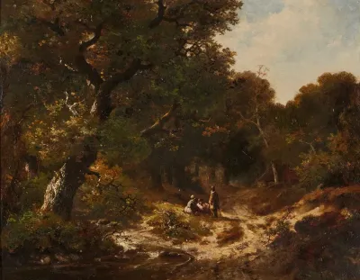 Figures On A Forest Path