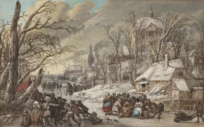Figures On A Frozen Canal