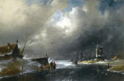 Figures On A Frozen River