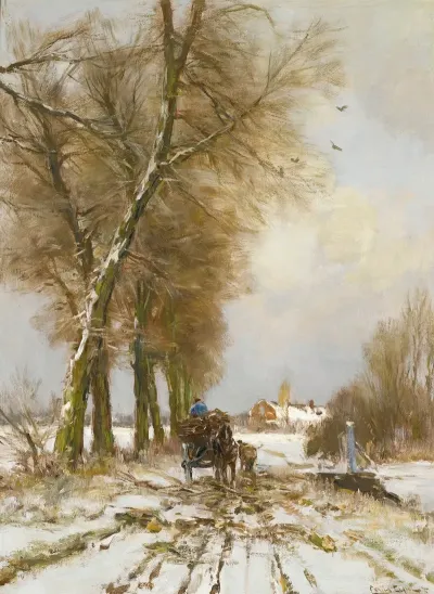 Figures On A Snowy Path