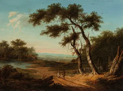 Figures On A Sunlit Country Road