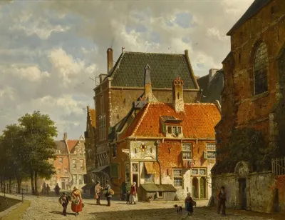 Figures On A Sunlit Street 2