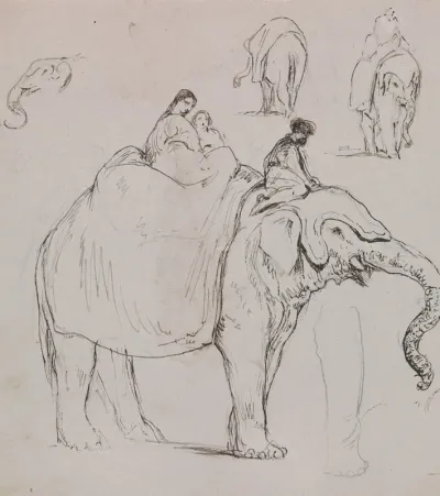 Figures On An Elephant And Other Elephant Studies
