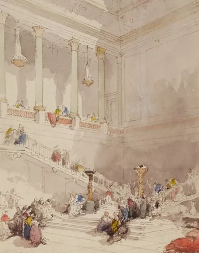 Figures On The Staircase Of A Palace